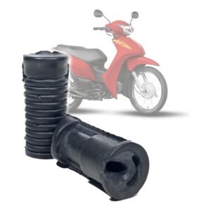 JOGO PAR DE BORRACHA ESTRIBO PEDALEIRA DINTEIRA HONDA BIZ 100 / 110